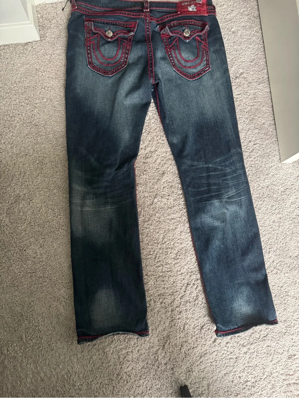 True Religion Dark Blue Jeans with Red Trim